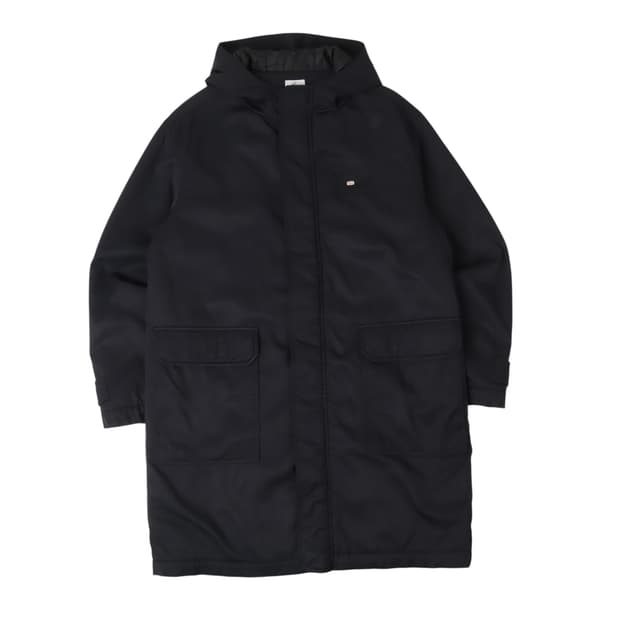 라코스테 실버 로고 후디드 롱 점퍼