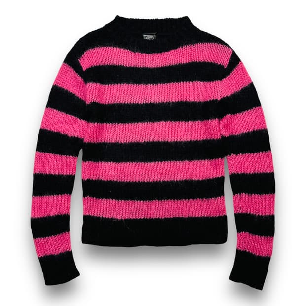 FYUL 666 펑키 모헤어 핑크&블랙 니트 