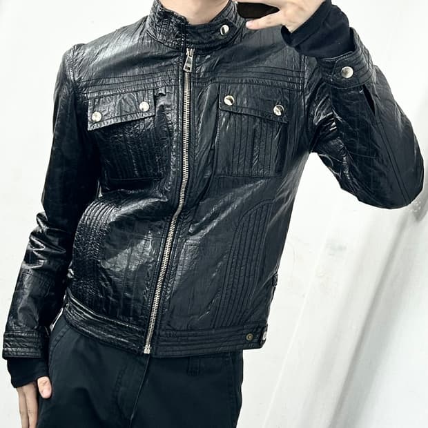 돌체앤가바나 아카이브 악어가죽 라이더 자켓