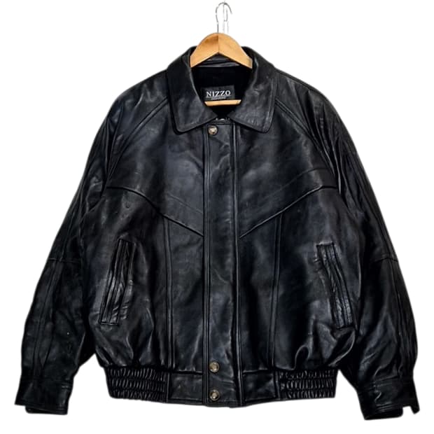 Nizzo 가죽 봄버 자켓