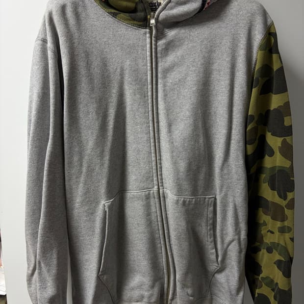 베이프 그레이 반카모 후드집업