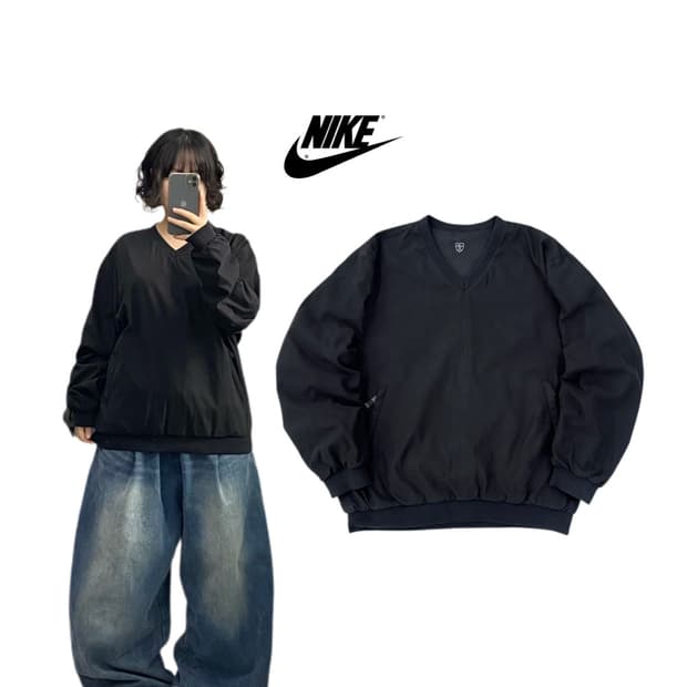 나이키 00s 스웨이드 웜업 바람막이 블랙