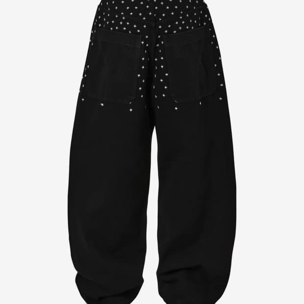 오와이 스프클링 엠브로이더리 와이드 볼륨 팬츠 L size