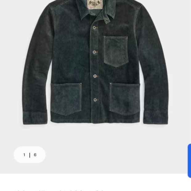 Rrl 러프아웃 인디고 스웨이드자켓