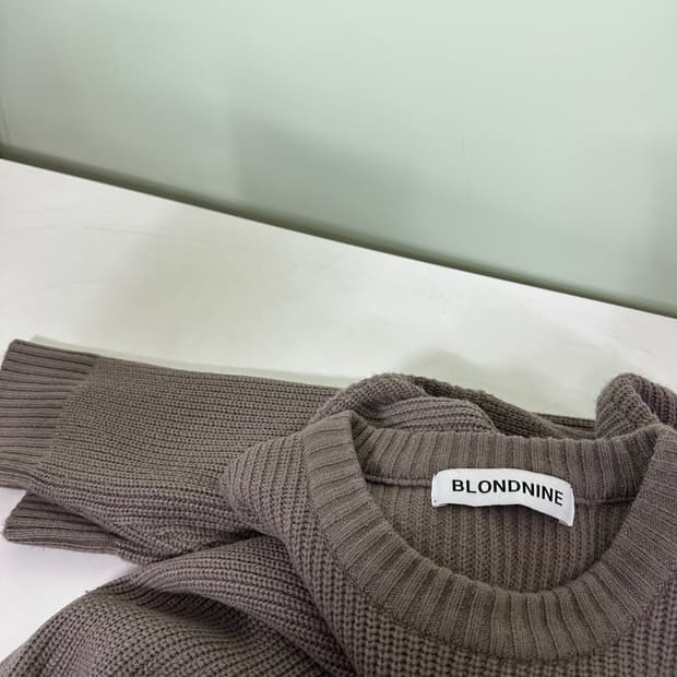 2XL 블론드나인 루즈오버핏 코코아 와플니트