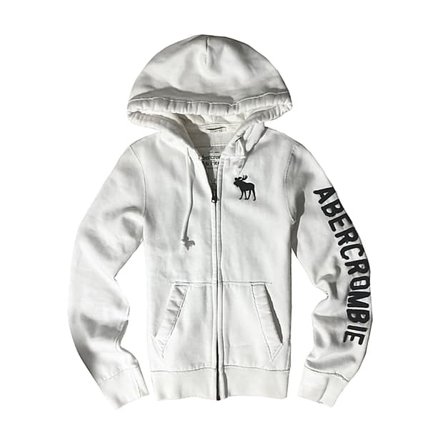 아베크롬비 순록 후드집업 화이트 네이비
