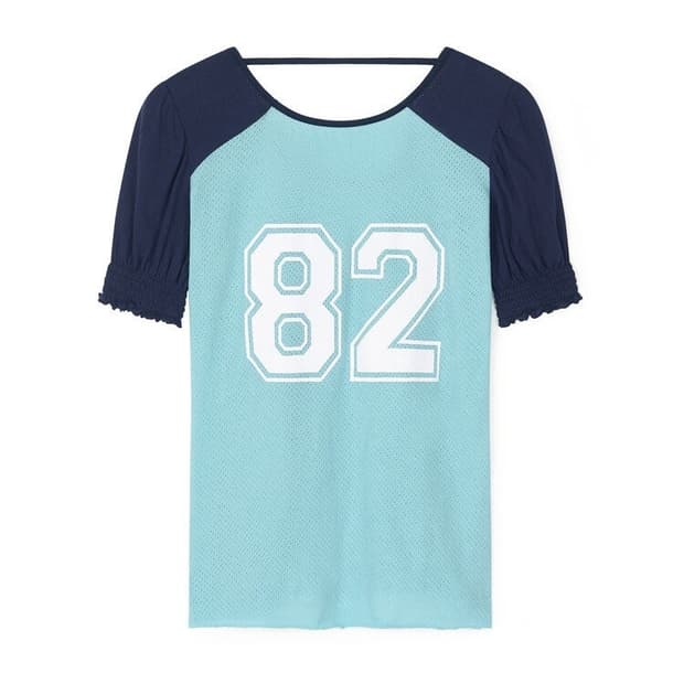 샵페어리 pad shoulder raglan half top