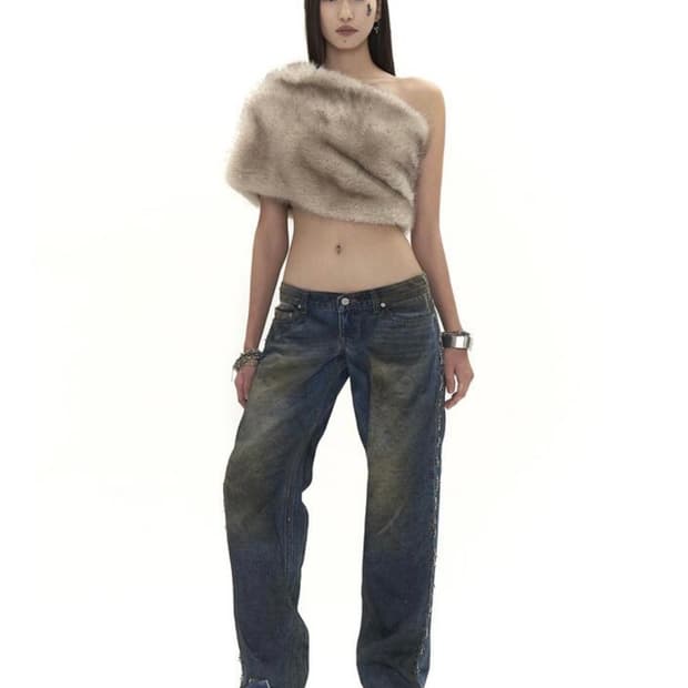 604서비스 BEADED DISTRESSED JEANS