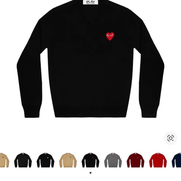 꼼데가르송 브이넥 니트 S 블랙