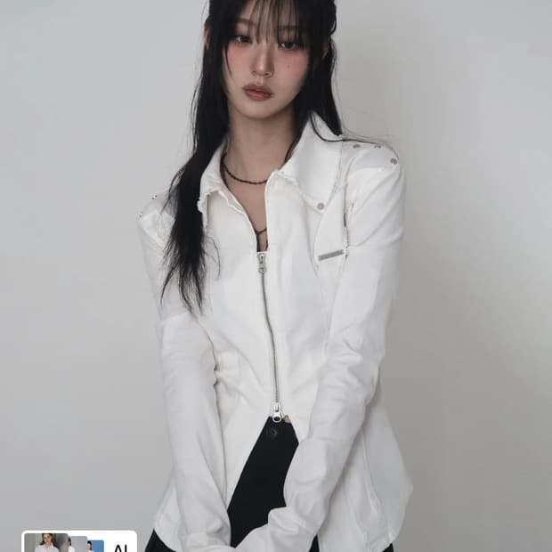 [에트오소매] 데미지 아일렛 코르셋 자켓-화이트