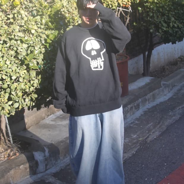 스투시 스컬 스웨터 니트 블랙 XL