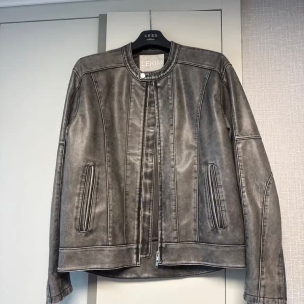 레킴 가죽 라이더 자켓 2사이즈(L)