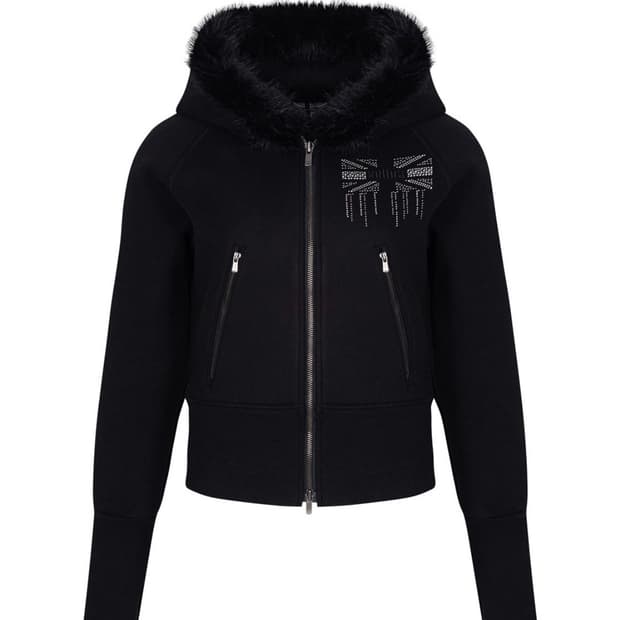 플리즈노팔로우 Becky Fur Hoodie Jacket (Black)