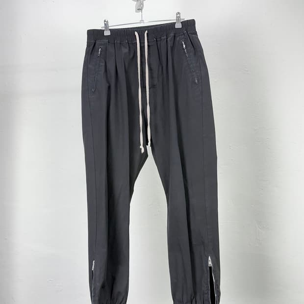 릭 오웬스 19ss 테쿠아틀 블랙 드로스트링 트랙 팬츠