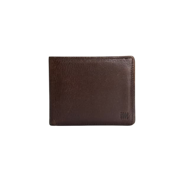 brown leather bi-fold wallet
