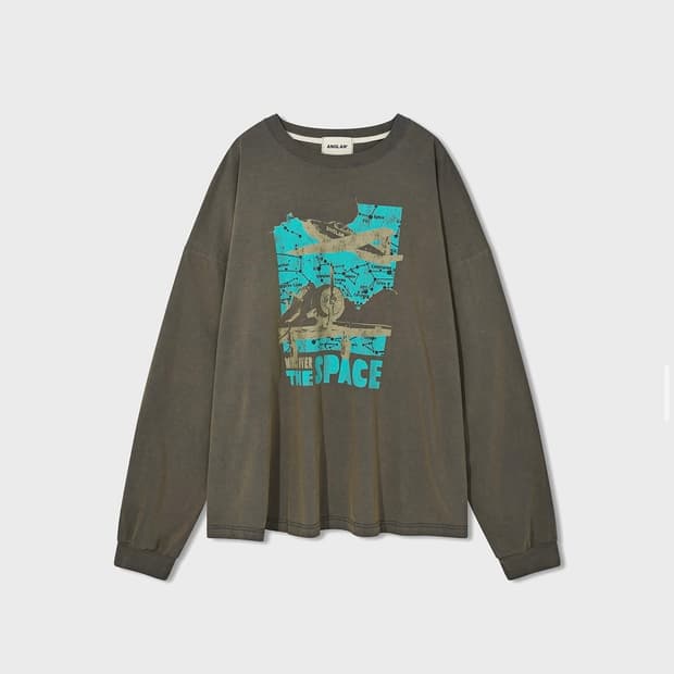 앵글런 Anglan Graphic Washed Long Sleeve