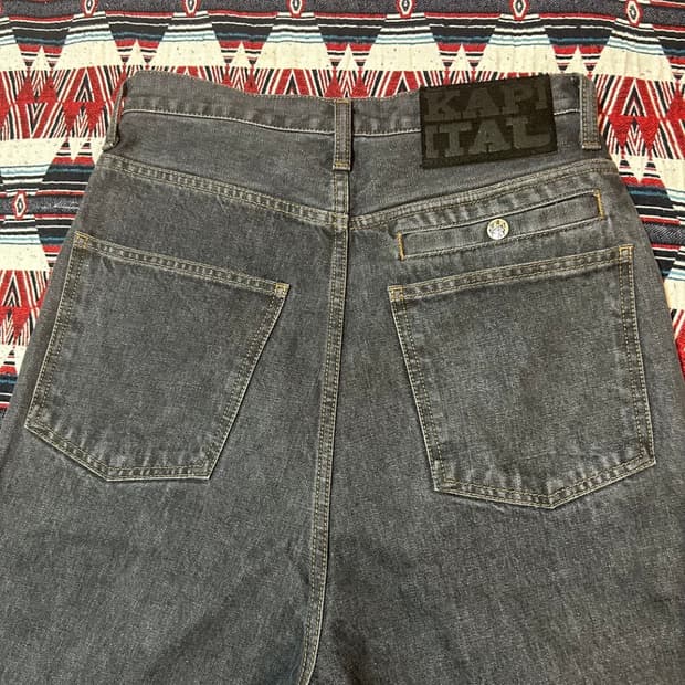 구해요)캐피탈 14oz 블랙 데님 포트 버기 팬츠