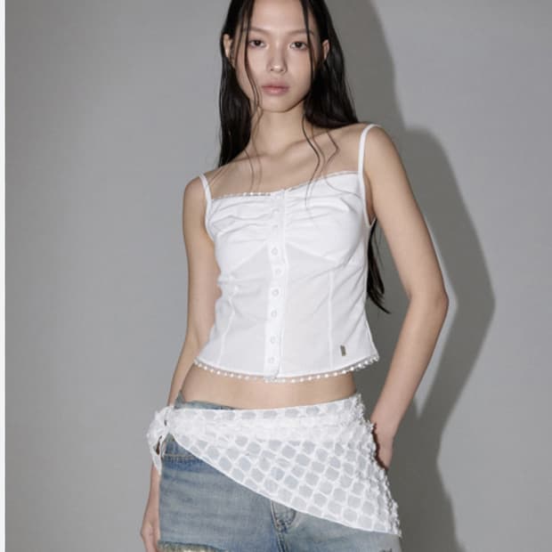이네기 유나 셔링 블라우스 화이트 yuna shirring blouse