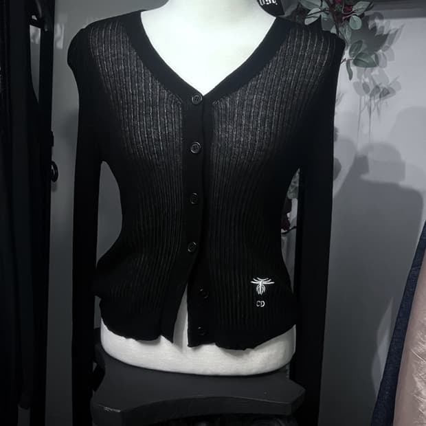 christian Dior 로고 블랙 가디건
