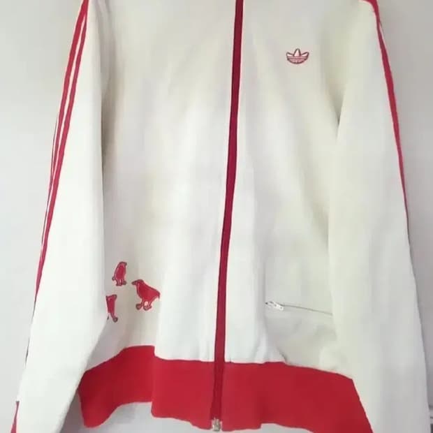 아디다스 도쿄 흰빨 화이트 저지 져지집업 90/S