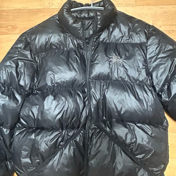 스투시 마이크로 립스탑 다운 자켓 제트 블랙