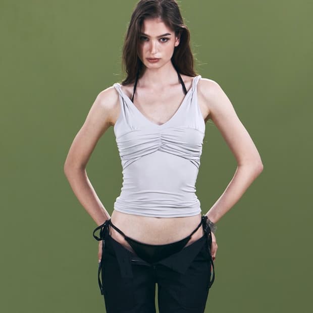 플노팔 Shell Shirring Sleeveless Top (Light