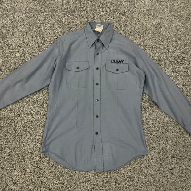 US NAVY 미해군 유틸리티 샴브레이셔츠