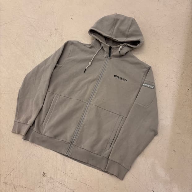 디스커버리 스몰로고 스포티 후드집업