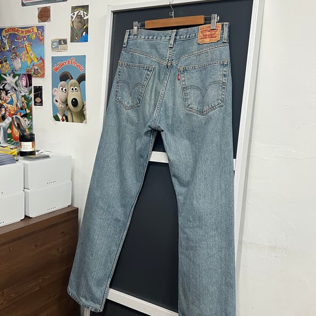 00s Levis 리바이스 505 레귤러핏 연청 데님 팬츠