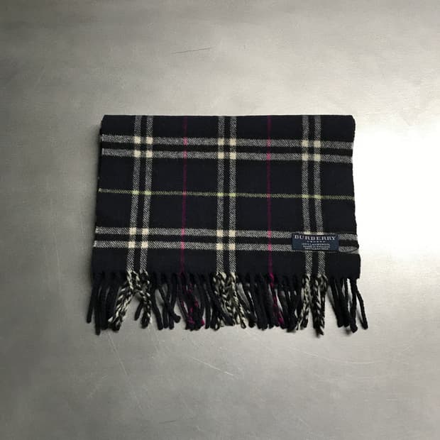 버버리 정품 램스울 머플러 네이비