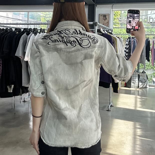 Japan vintage In the Attic 스컬 락시크 워시드 반팔