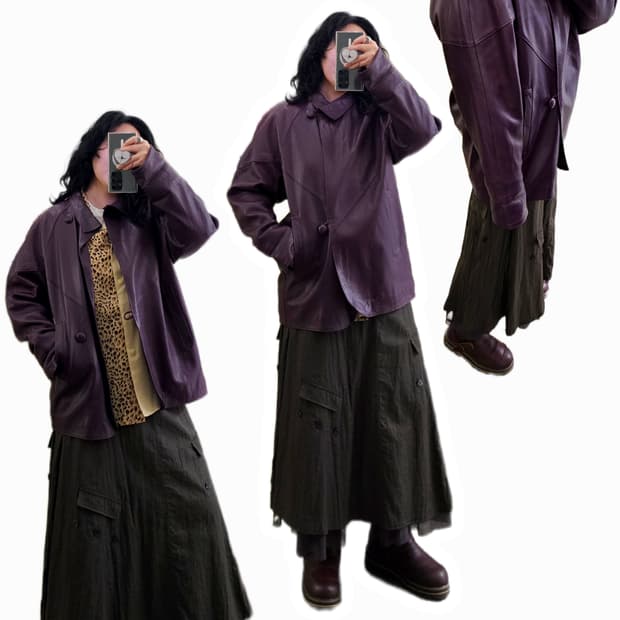 Fer-Lucci Spain 퍼플 램스킨 자켓