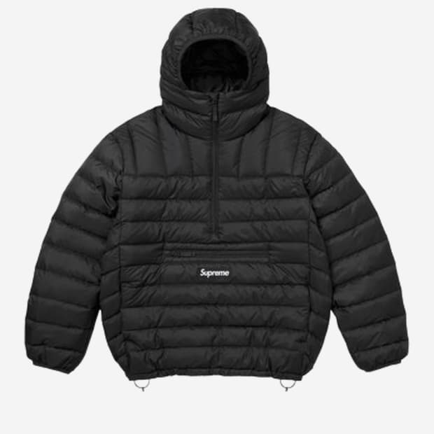 슈프림 마이크로 다운 하프 집 후드 풀오버 블랙 - 25FW