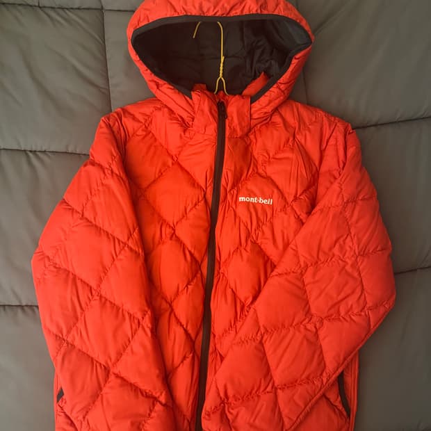 몽벨 경랑 패딩 리버시블 다운 파카 레드 브릭 블랙