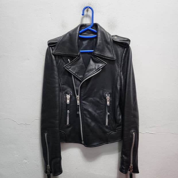 리얼레더 양가죽 블랙 라이더자켓