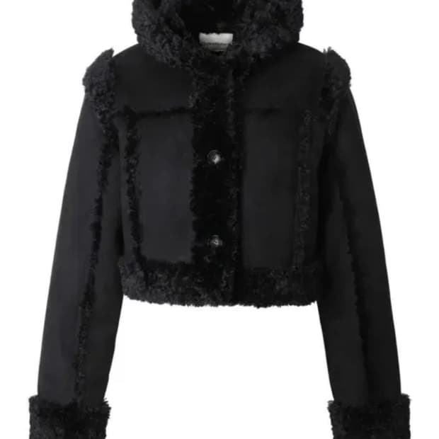 쓰리타임즈 베이비 퍼 후드 무스탕