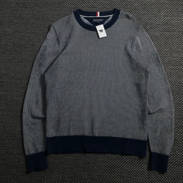타미힐피거 스트라이프 미니멀 니트 o 4156