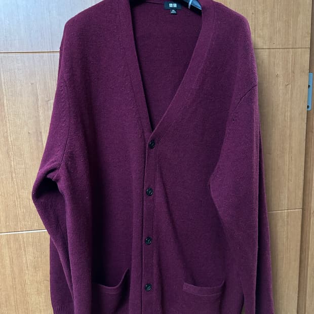[4XL] 유니클로 가디건 버건디