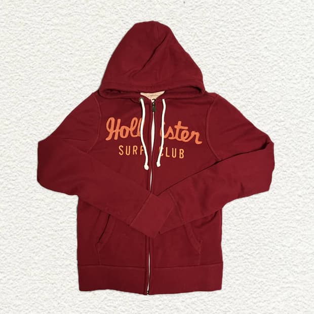 홀리스터 후드집업 M 와인색