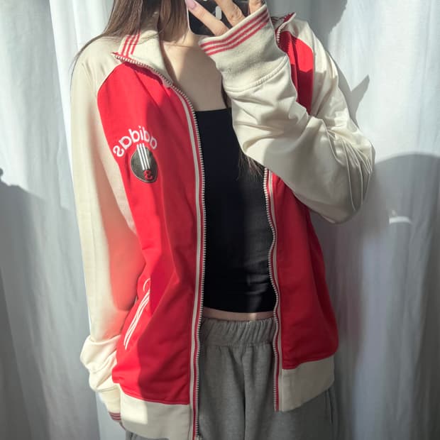 Adidas 아디다스 3넘버링 베이지레드 트랙탑