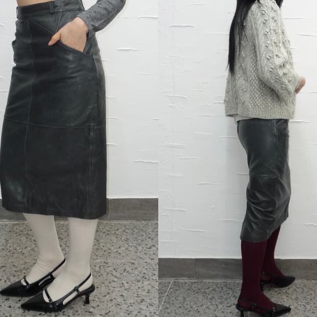 Smoky leather skirt