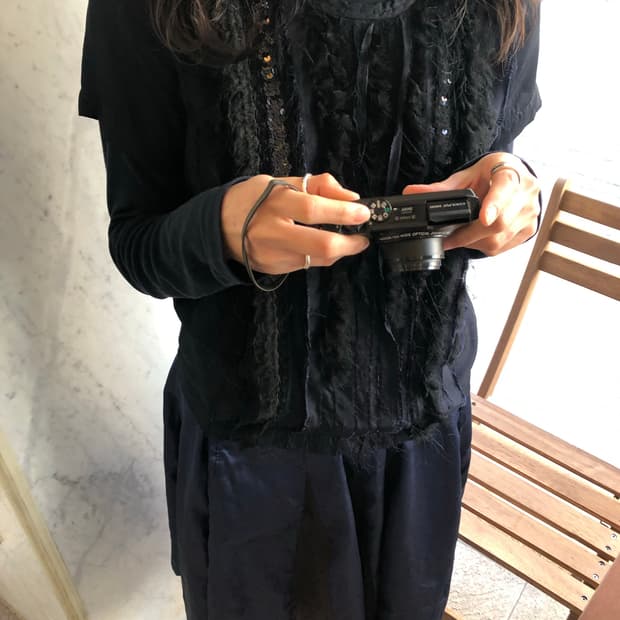 꼼데가르송 트리콧 반팔 블라우스