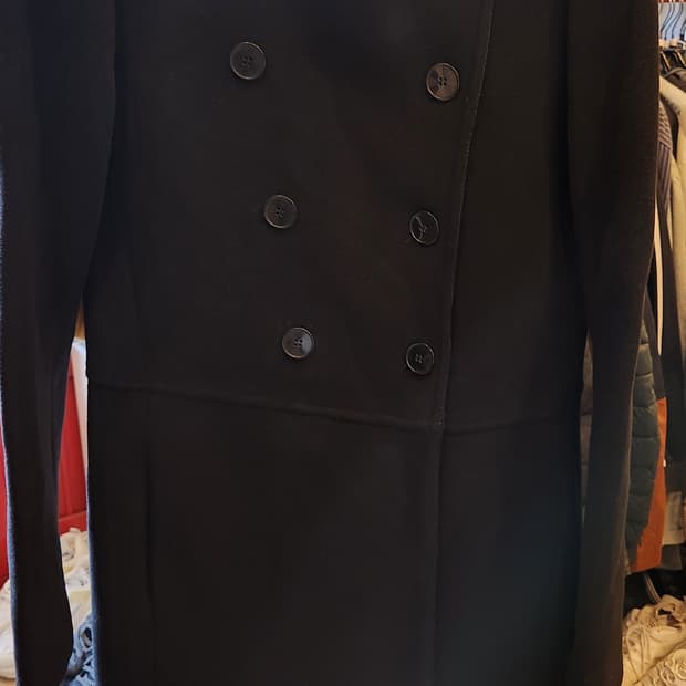 산드로 블랙 더블 코트