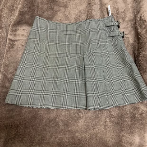 디올 체크 미니스커트 38