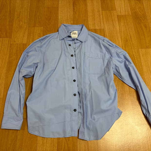 아더에러 자라 오버사이즈 셔츠 스카이블루