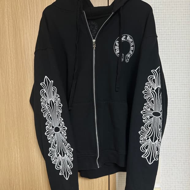 크롬하츠 홀스슈 플로랄 헤비웨이트 후드집업 M