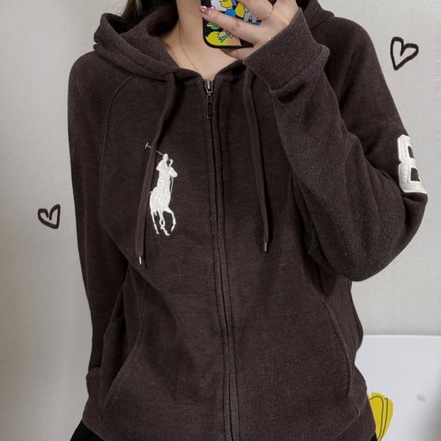 폴로 랄프로렌 빅포니 브라운 후드집업