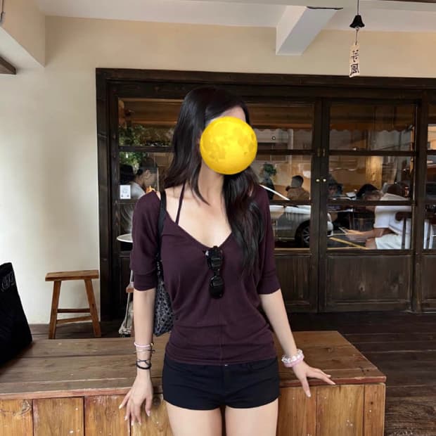 purple 드롭 니트톱