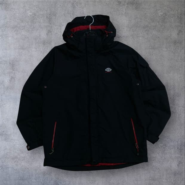 디키즈 스몰 로고 블랙 바람막이