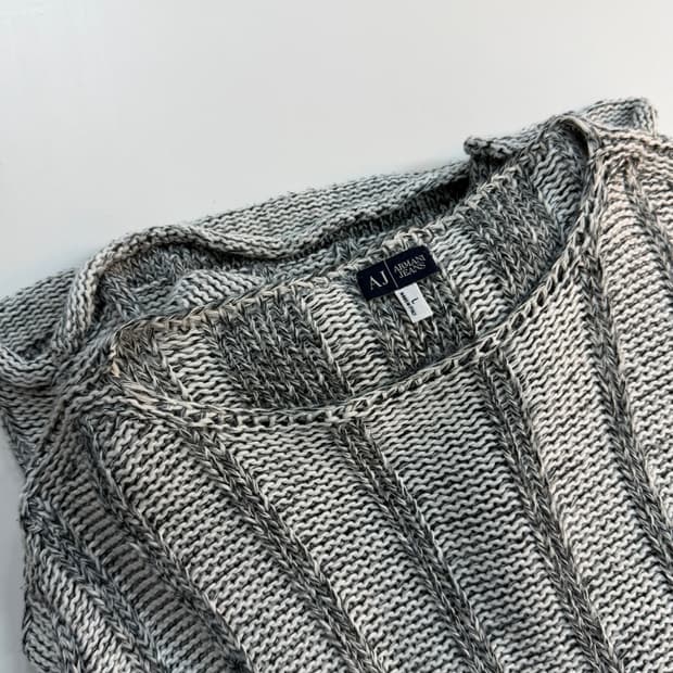 아르마니 진스 스트라이프 니트 